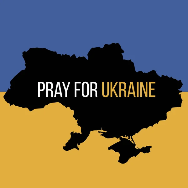 Plakát Imádkozz Ukrajnáért Szabad Ukrajna Térképe Határain Fekete Alapon — Stock Fotó