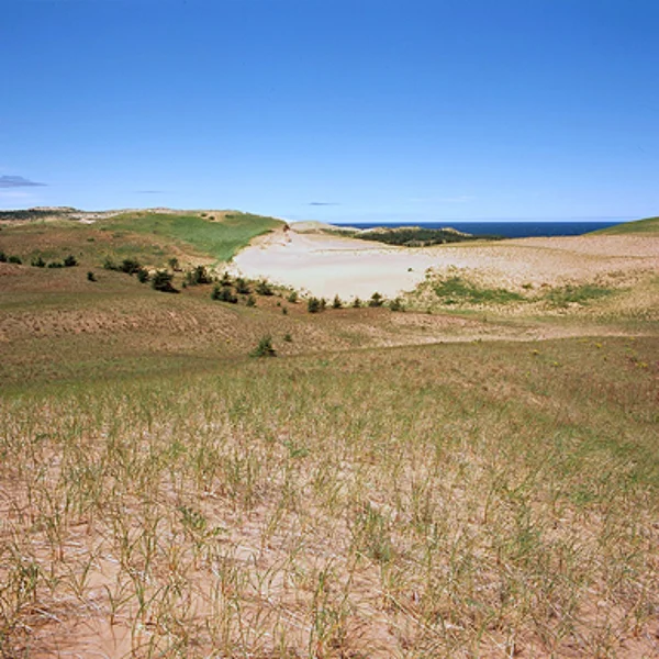 Grand Sable Dunes - Rocas en la foto National Lakeshore —  Fotos de Stock