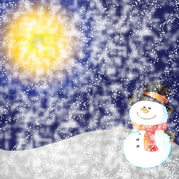 Snowman on background — Stock Photo, Image