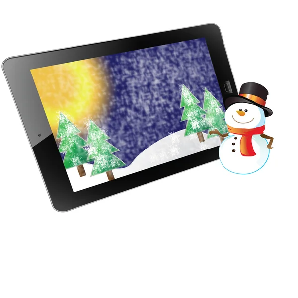 Christmas of frame on tablet — Stock Photo, Image