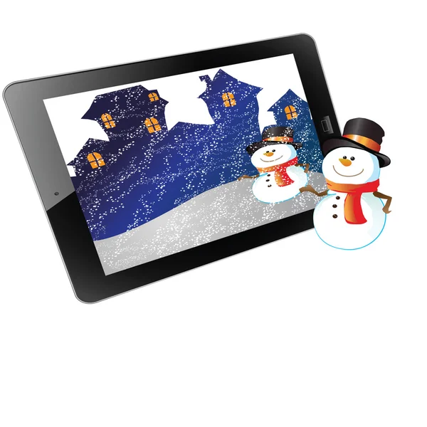 Christmas of frame on tablet — Stock Photo, Image