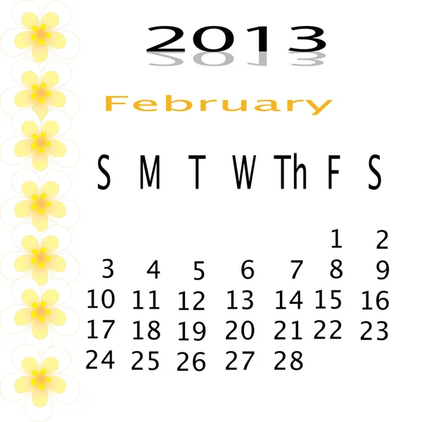 Flower of frame on calender 2013 — Stock Photo, Image