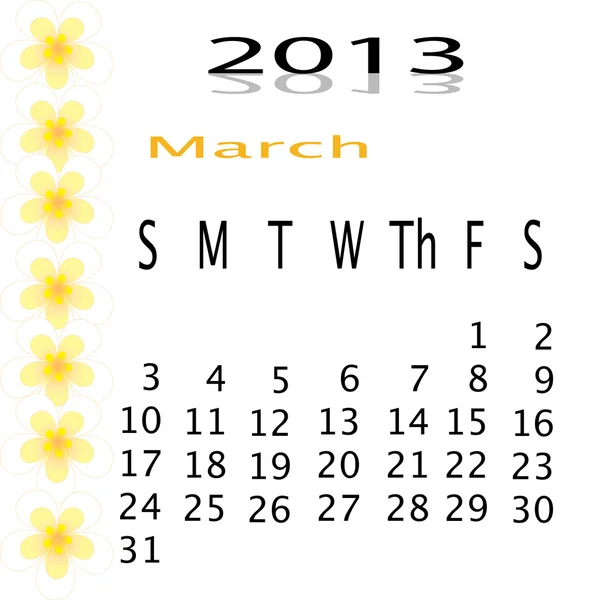 La flor del marco en el calendario 2013 — Foto de Stock