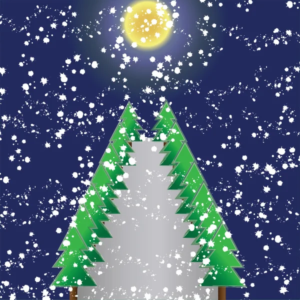 Christmas tree of frame on night background — Stock Photo, Image