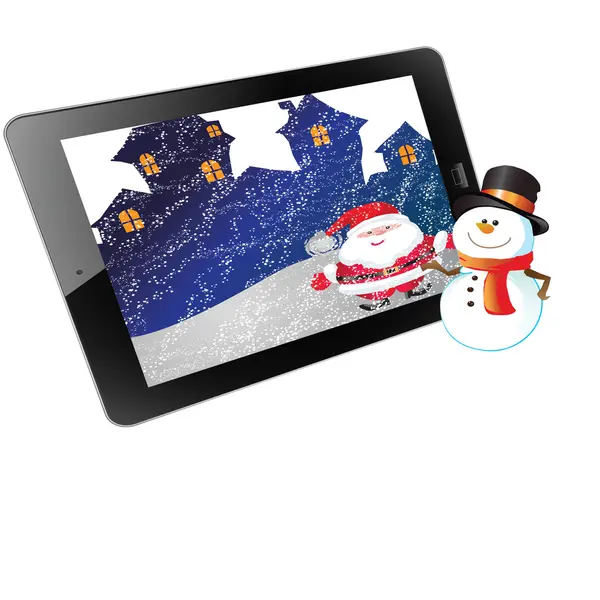 Christmas of frame on tablet — Stock Photo, Image