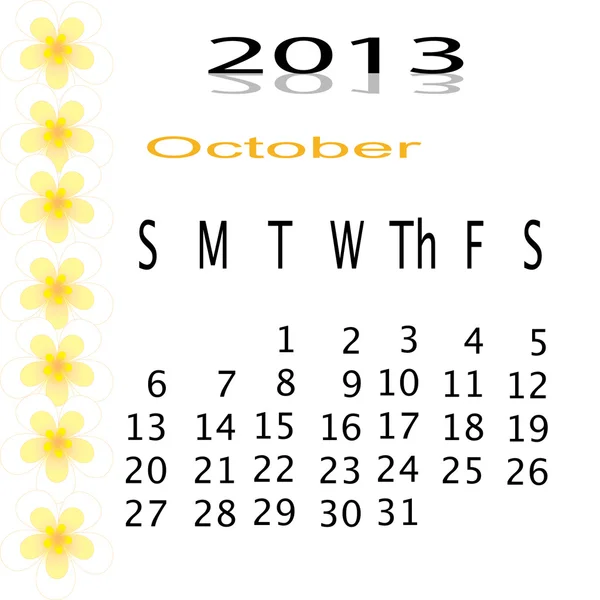 Flower of frame on calender 2013 — Stock Photo, Image