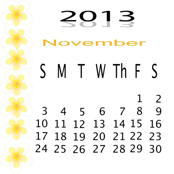 Flower of frame on calender 2013 — Stock Photo, Image