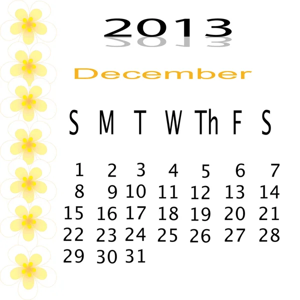 Blume des Rahmens auf Kalender 2013 — Stockfoto