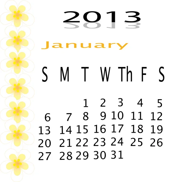 Fiore di cornice su calendario 2013 — Foto Stock