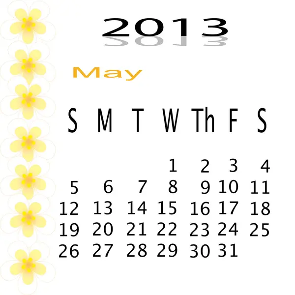 Bloem van frame op kalender 2013 — Stockfoto