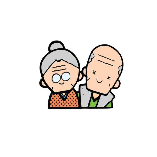 白い背景の上のフレームの幸せな老夫婦 — ストックベクタ