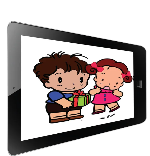 Cartoon couple of frame — Stock Photo, Image