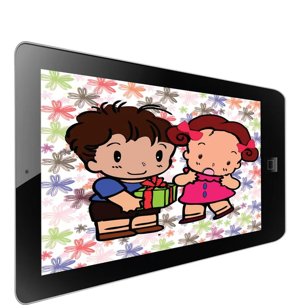 Cartoon couple of frame — Stock Photo, Image