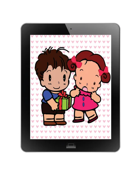 Cartoon couple of frame — Stock Photo, Image