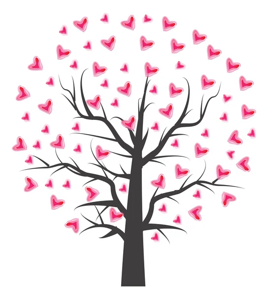 Heart tree with heart leaf — Stock Vector