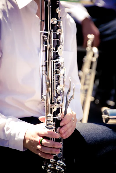 Playing the clarinet — Stock Photo, Image