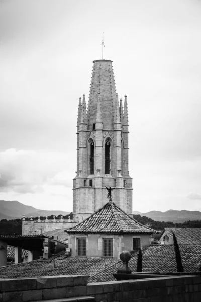 Detail Main Tower Church San Felix Sant Feliu Basilica Located — Stock Photo, Image