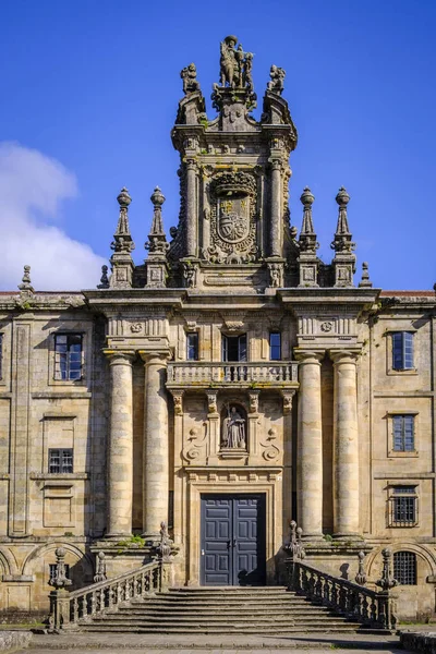 Fațada Mănăstirii Bisericii San Martinho Pinario Din Santiago Compostela Din — Fotografie, imagine de stoc