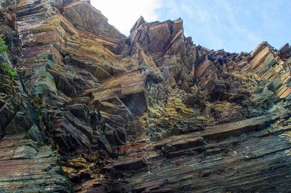 Détail Des Formations Rocheuses Sur Plage Las Catedrales Nom Touristique — Photo