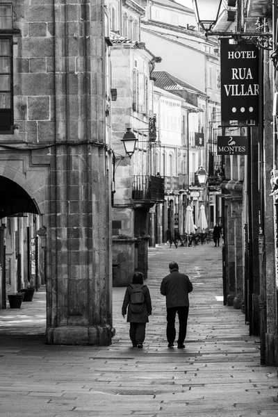 Santiago Compostela Espanha Março 2021 Uma Das Ruas Centro Histórico — Fotografia de Stock