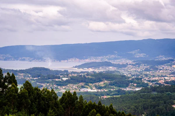 Monte Fracha Viewpoint Forest Park Allows Complete Perspective City Pontevedra — Stockfoto