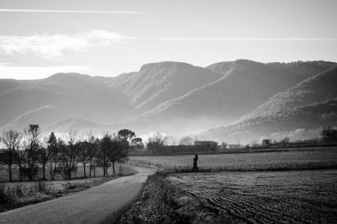 Katalonya 'nın Girona ilindeki kırsal tarım alanı (Spa