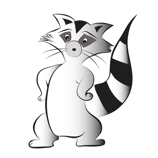 Illustration of cute funny cartoon raccoon — Stock Photo, Image