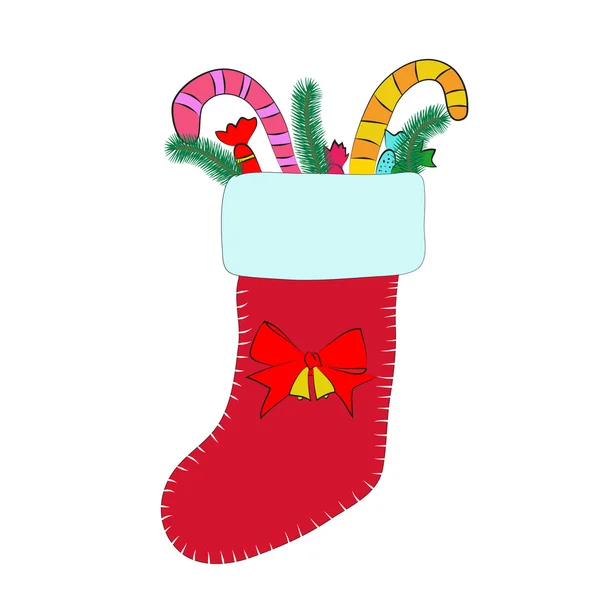 Christmas sock with gifts — Stock Photo, Image