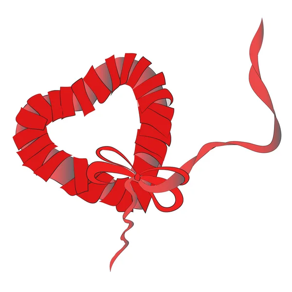 Corazón rojo de cinta aislada sobre fondo blanco — Foto de Stock