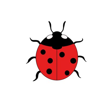 Beyaz arka plan üzerinde izole uğur böceği. illüstrasyon