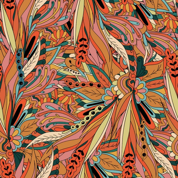 Бесшовный Узор Листьев Цветов Ягод Цветочный Фон — стоковый вектор