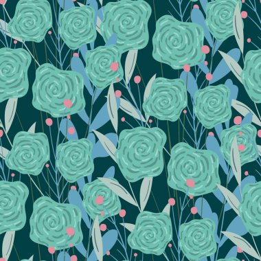 Çizgi film tarzında kusursuz çiçek deseni