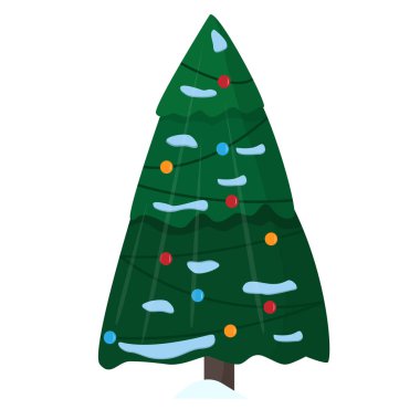 Beyaz arkaplanda izole edilmiş noel ağacı