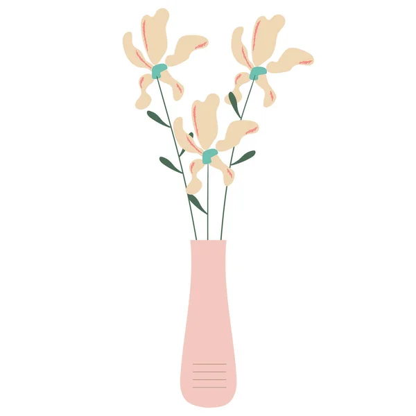 Дикі Квіти Вазі Ізольовані Білому Тлі — стоковий вектор