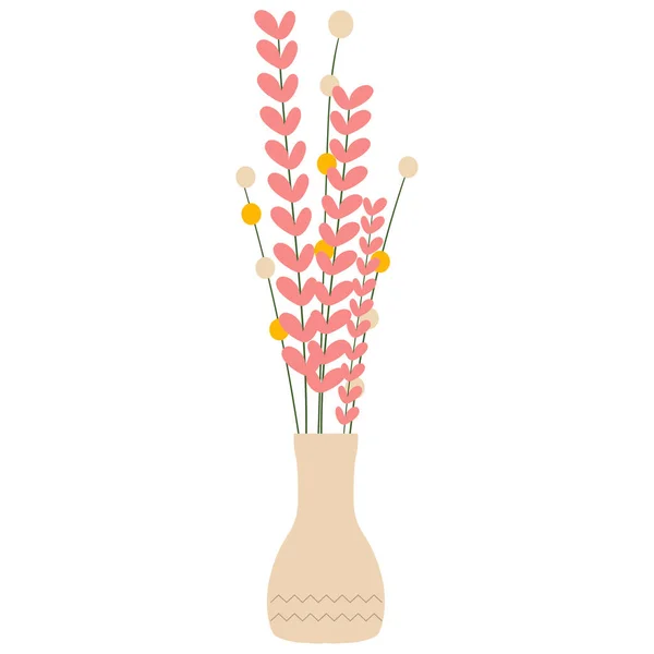 Дикі Квіти Вазі Ізольовані Білому Тлі — стоковий вектор