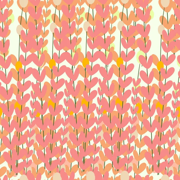 Απρόσκοπτη Μοτίβο Των Λουλουδιών Στυλ Κινουμένων Σχεδίων Επίπεδη — Διανυσματικό Αρχείο