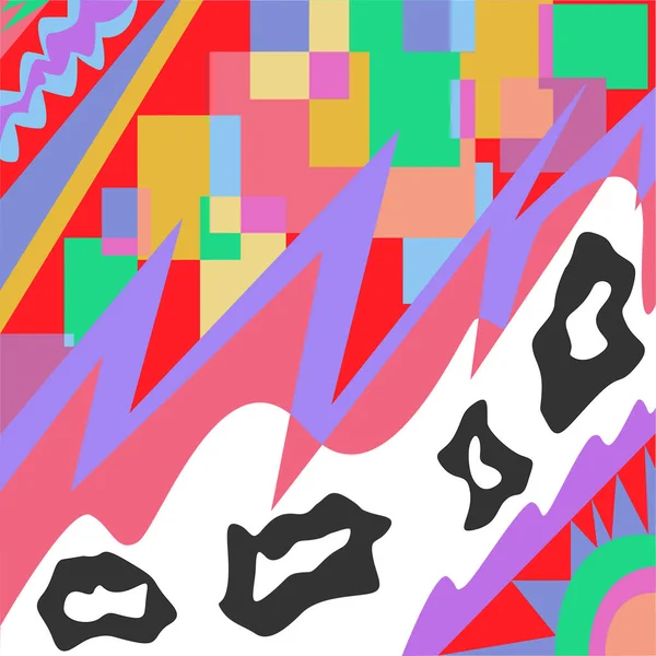 Modèle Géométrique Carrés Triangles Ovales Fond Multicolore Style Pucci Style — Image vectorielle