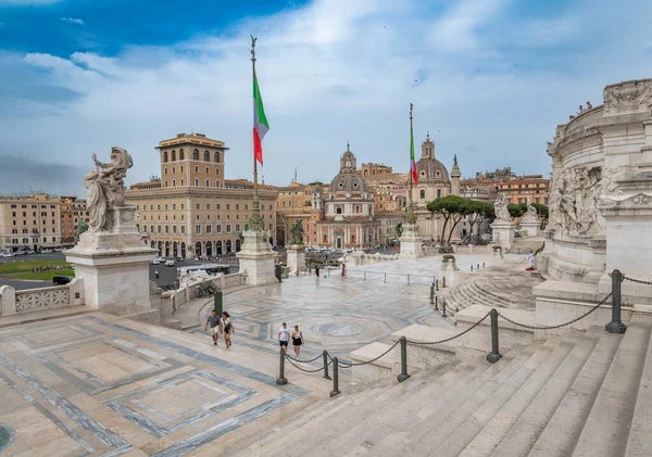Rom Italien Juni 2022 Över Victor Emmanuel Monumentet Dagen — Stockfoto