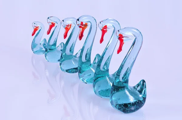 Many blue swans — Stock Photo, Image