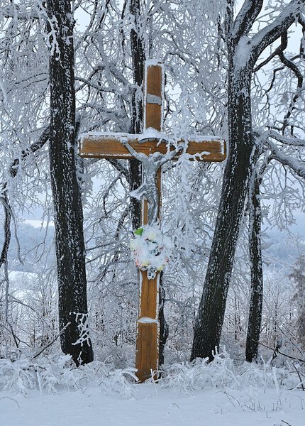 Cross in the snow
