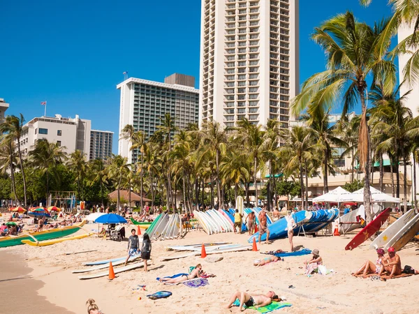 Vista da praia de Waikiki — Fotografia de Stock