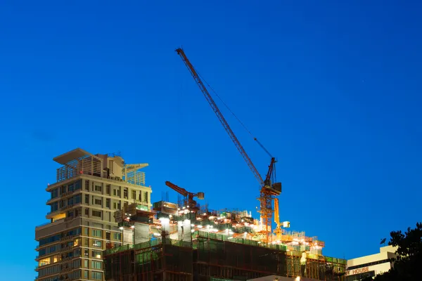 Construction site at night time — Stock Photo, Image