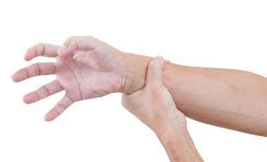 bent izole kırpma yolu ile beyaz zemin üzerinde el