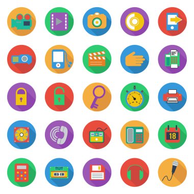 İş düz biçim simgeleri ayarlandı, vektör biçimi