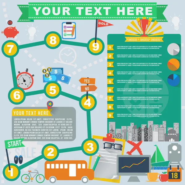 Reizen business plan infographic, vector-formaat — Stockvector