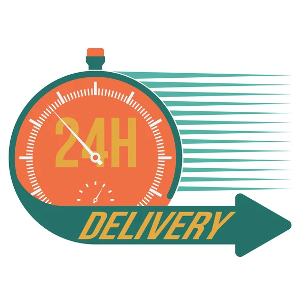 24 hour delivery and stop watch symbol, vector format — Stock Vector