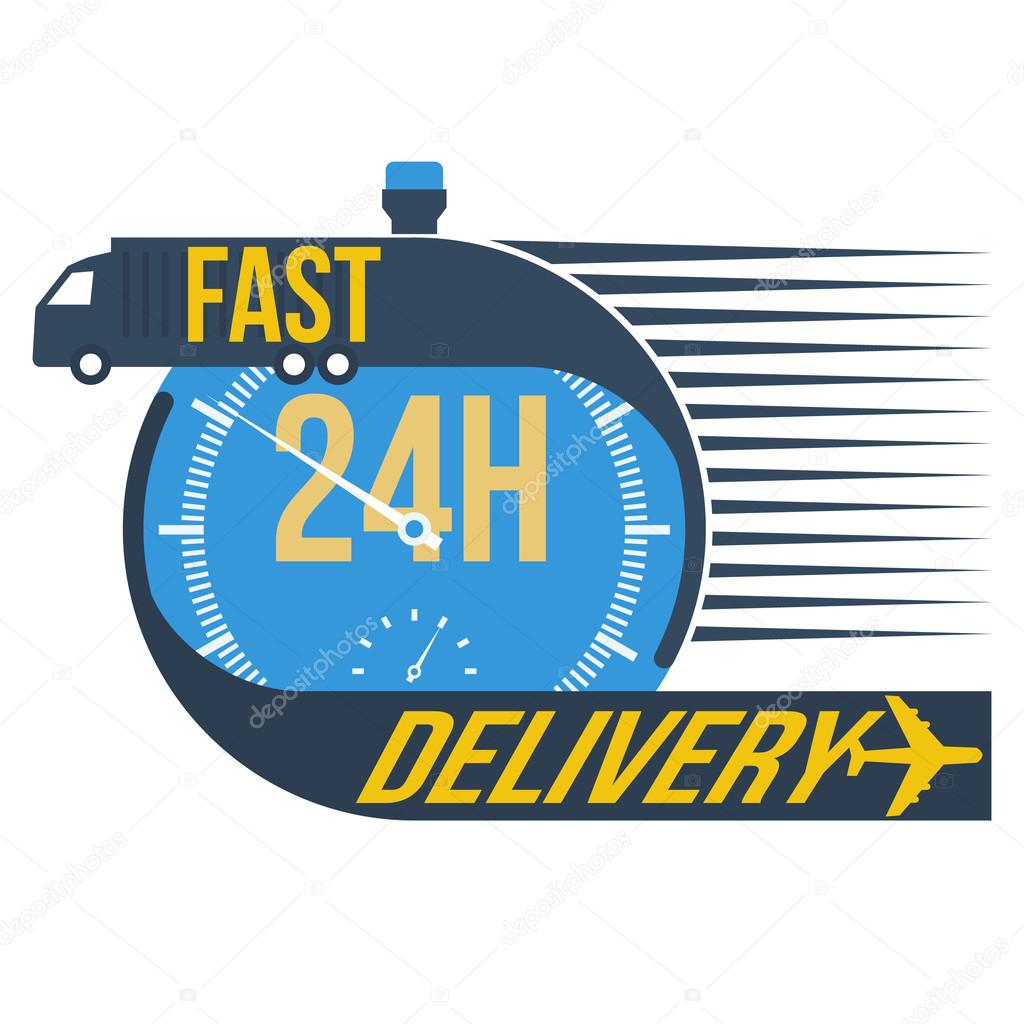 24 hour fast delivery and stop watch symbol, vector format