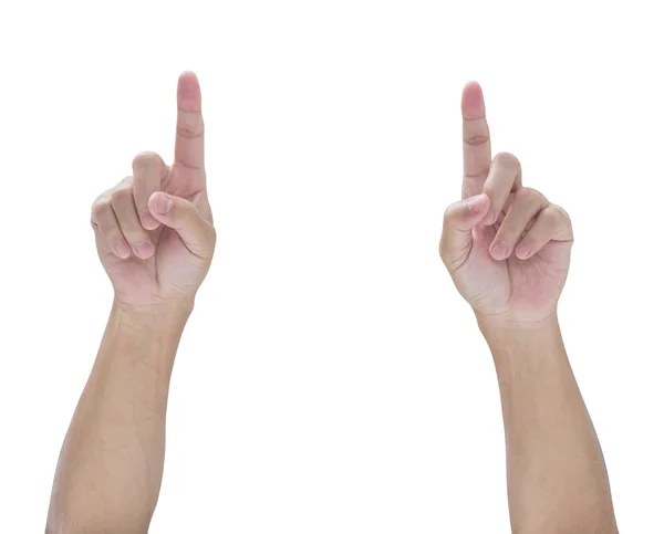 Händer peka isolerade på vit bakgrund, urklippsbana — Stockfoto