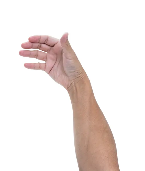 Рука людини ізольована на білому тлі, з відсічним контуром — стокове фото