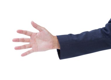 iş adamı el beyaz zemin üzerine